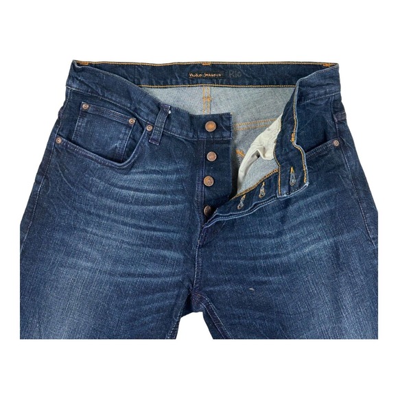 Nudie Jeans Grim Tim Authentic Deep Organic Cotton Button Fly Jeans 36X32 - Picture 4 of 6